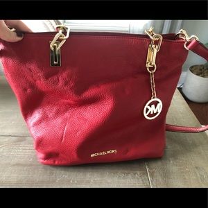 Michael Kors Red Leather Tote Bag with wallet